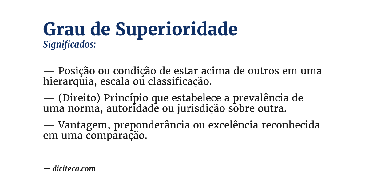 Significado de grau de superioridade
