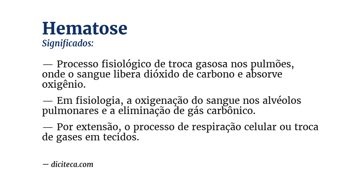Significado de hematose