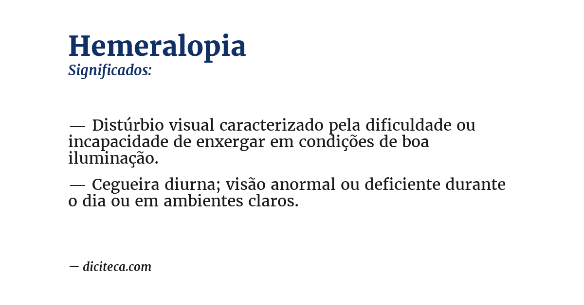 Significado de hemeralopia