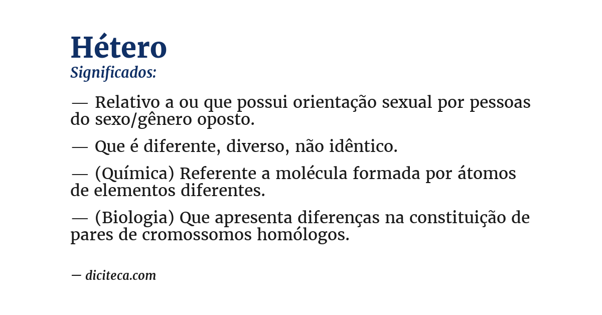 Significado de hétero