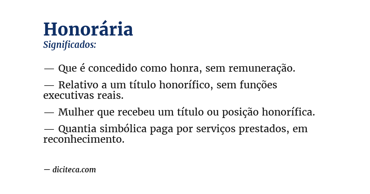 Significado de honorária