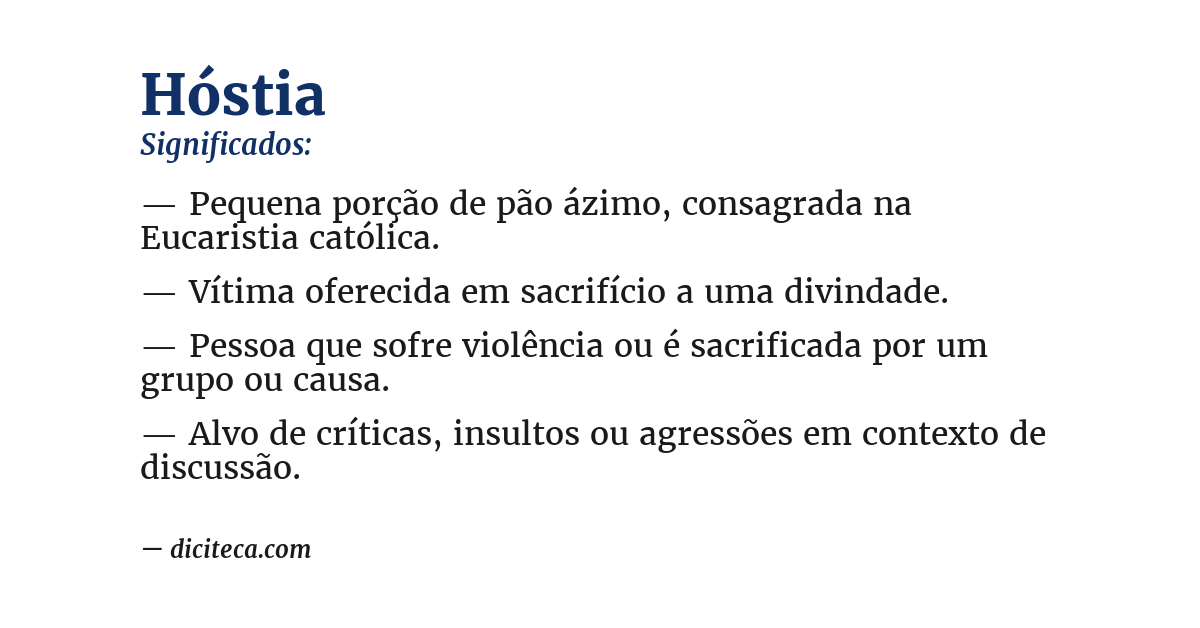 Significado de hóstia