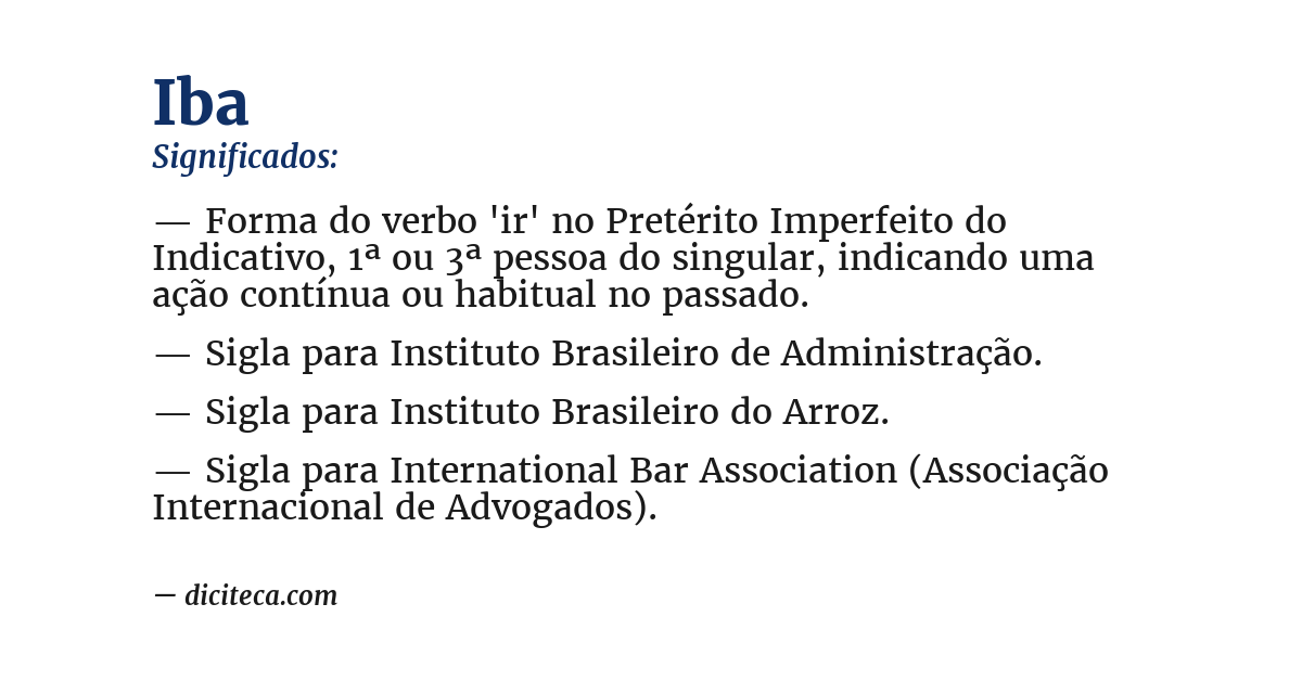Significado de iba