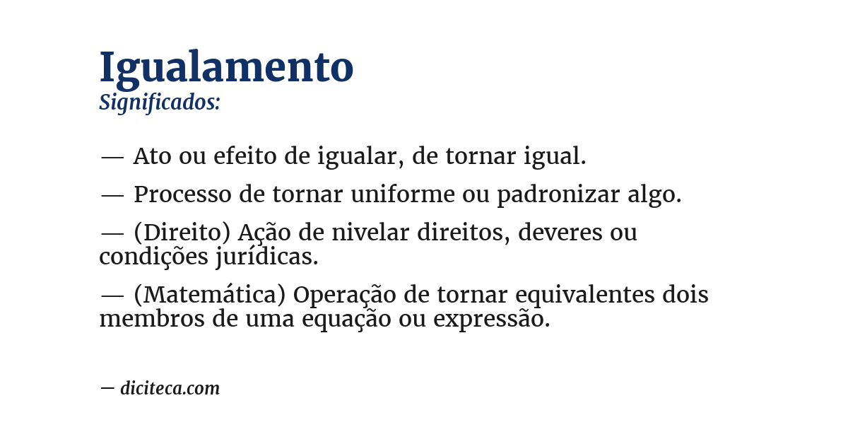 Significado de igualamento