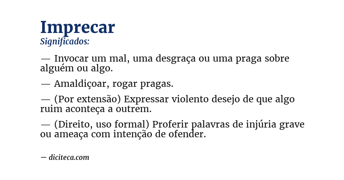 Significado de imprecar