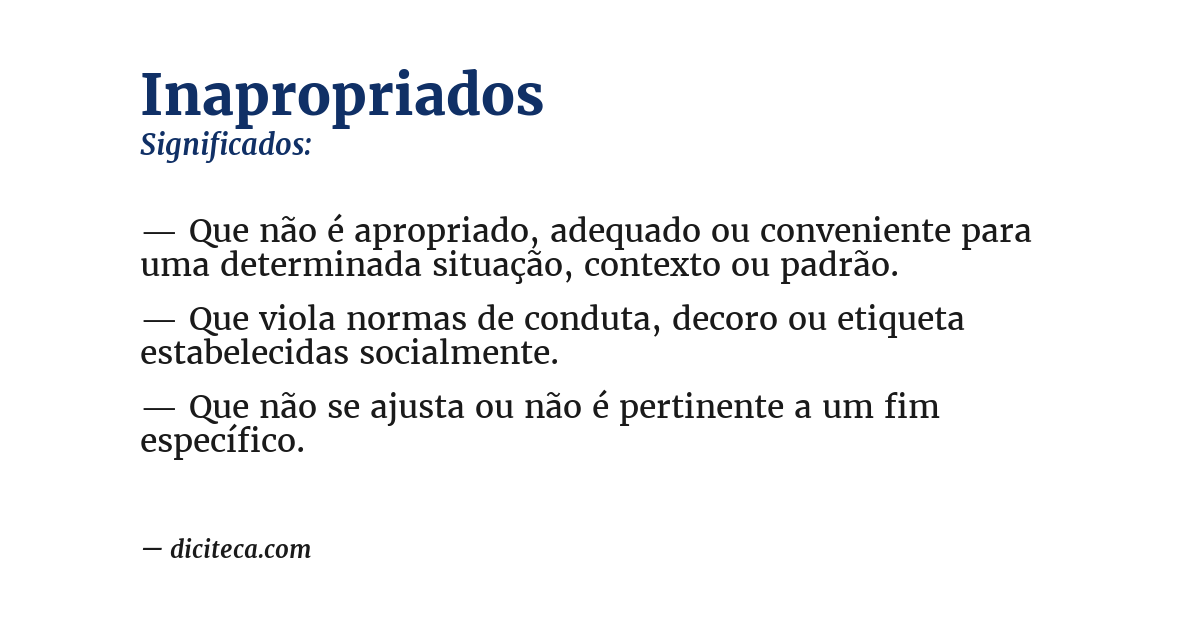 Significado de inapropriados
