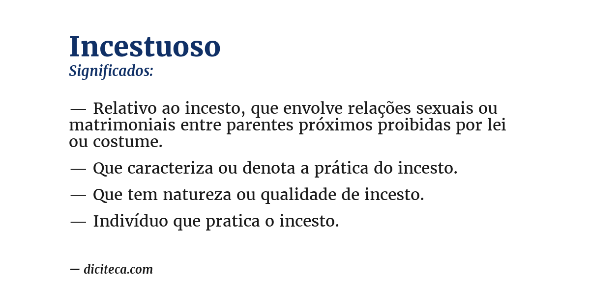 Significado de incestuoso