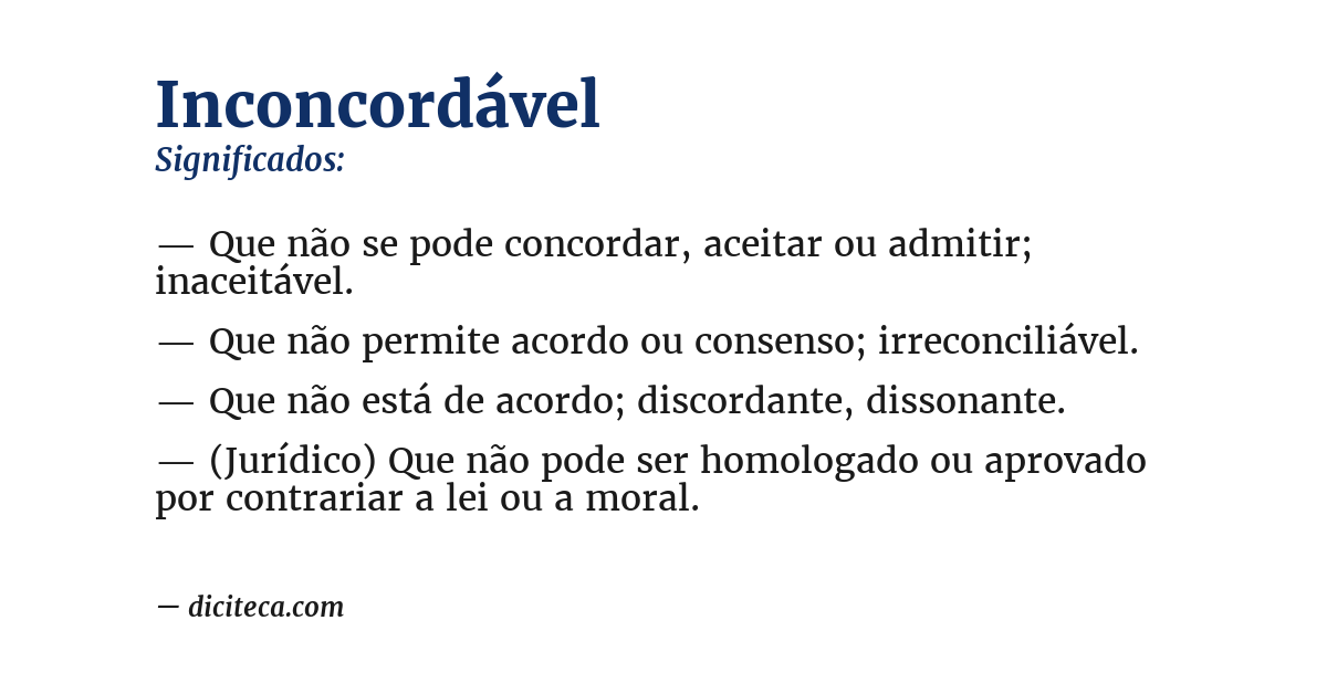 Significado de inconcordável