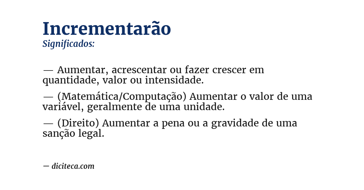 Significado de incrementarão
