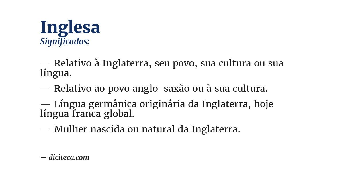 Significado de inglesa