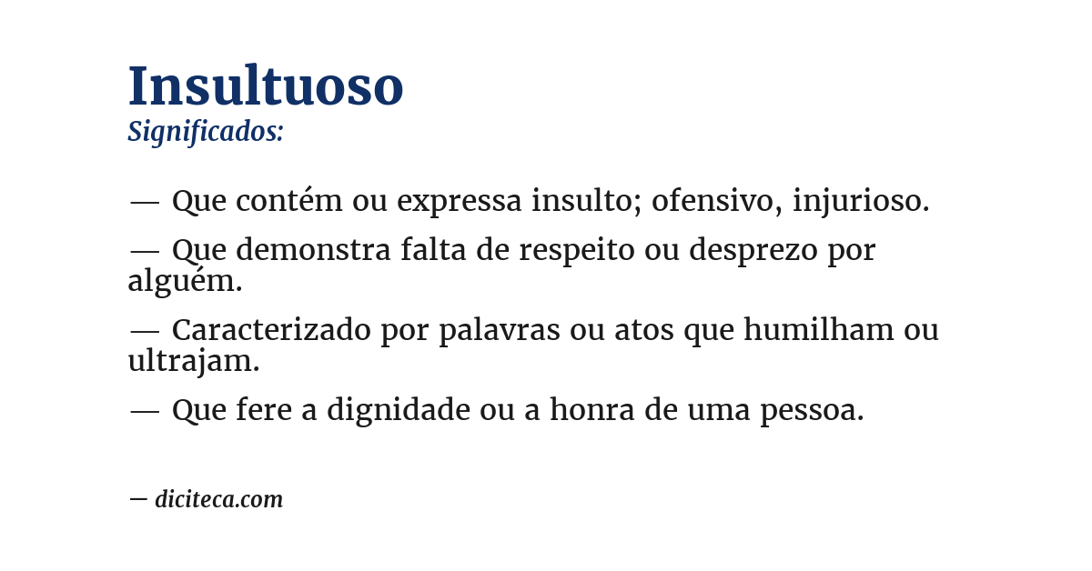 Significado de insultuoso