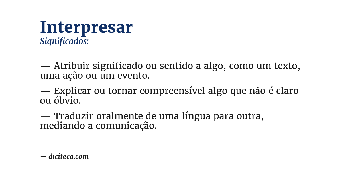 Significado de interpresar