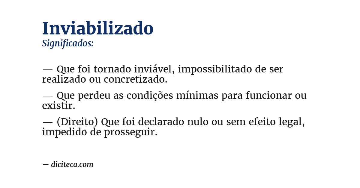 Significado de inviabilizado