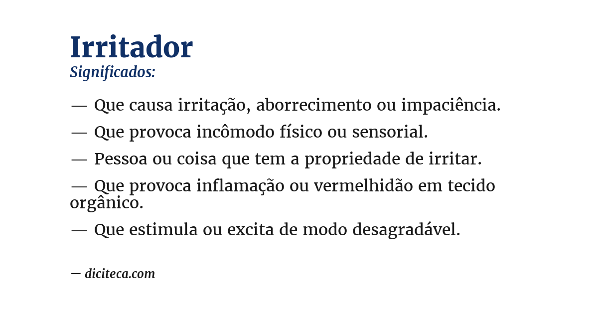 Significado de irritador