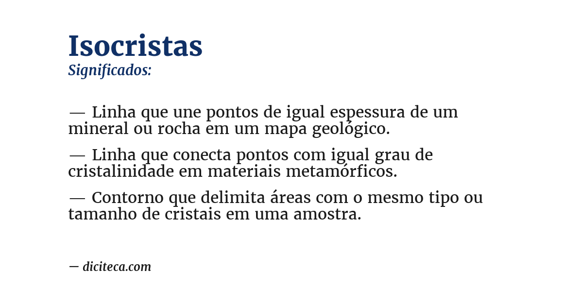 Significado de isocristas