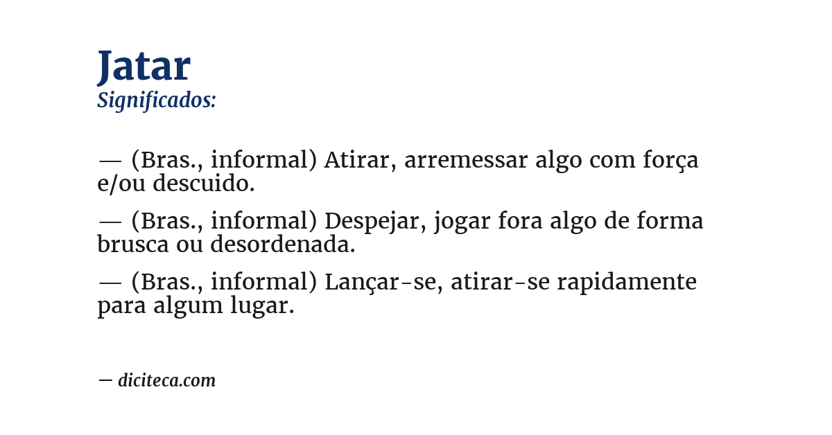 Significado de jatar