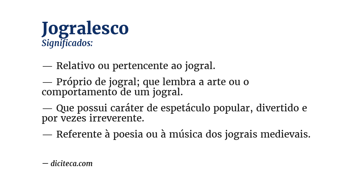 Significado de jogralesco
