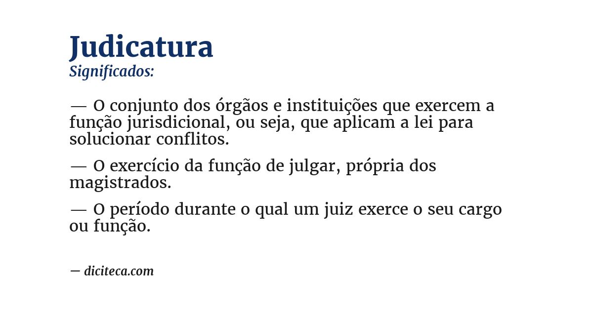 Significado de judicatura