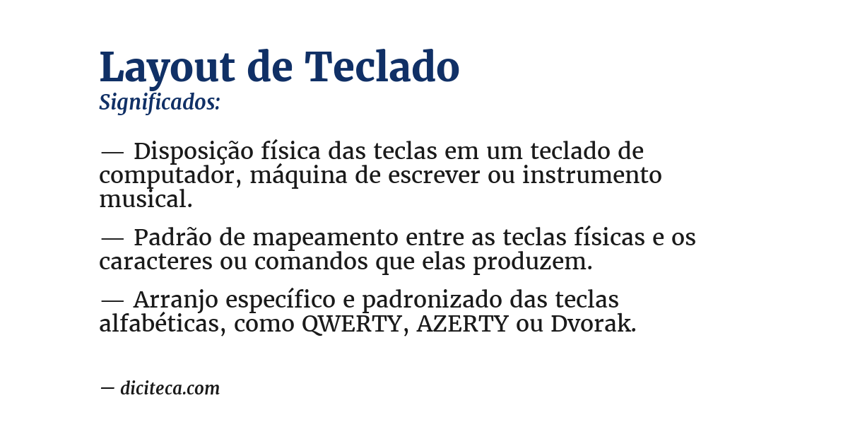 Significado de layout de teclado