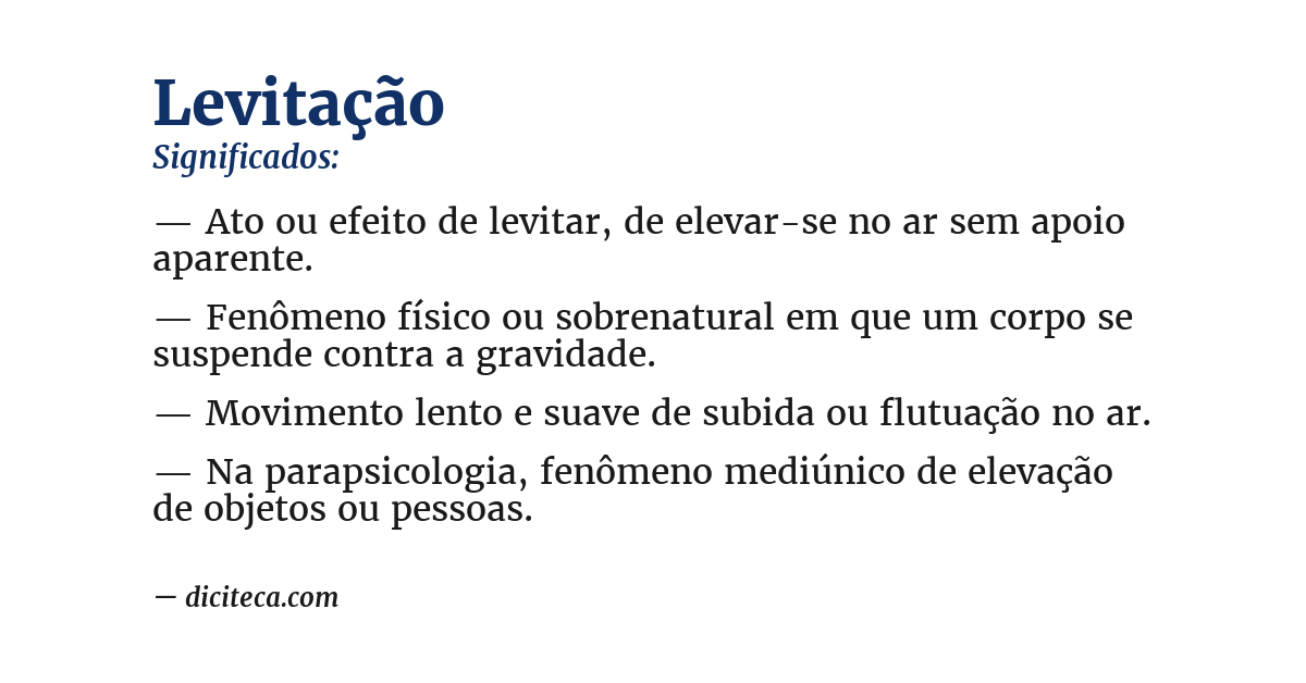 Significado de levitação