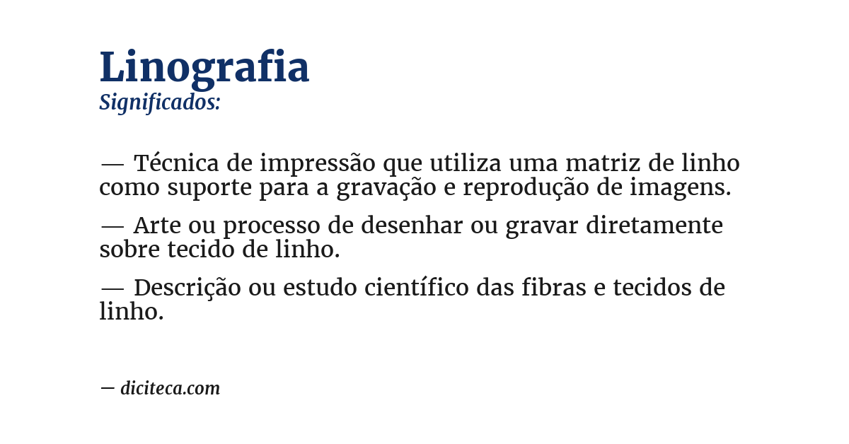 Significado de linografia