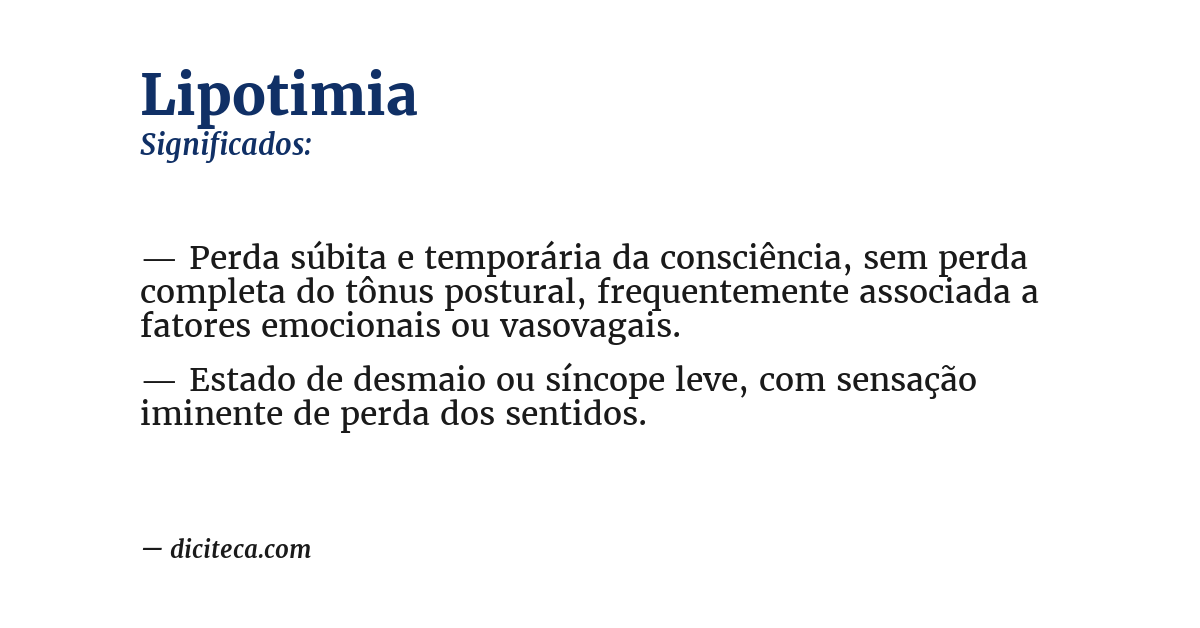 Significado de lipotimia