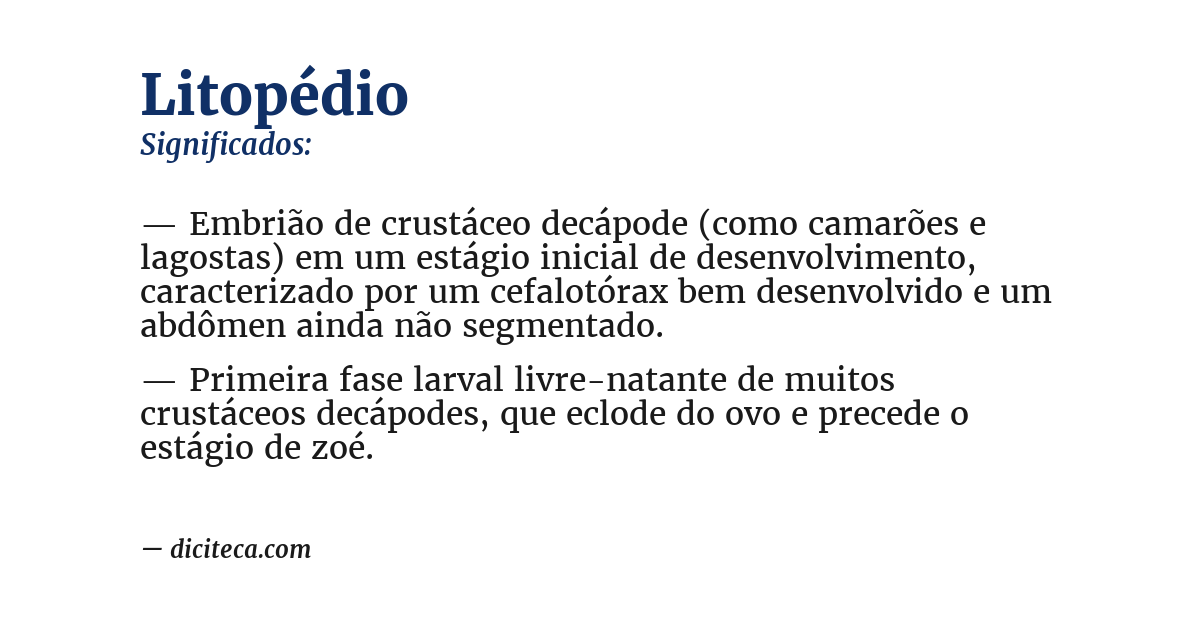 Significado de litopédio