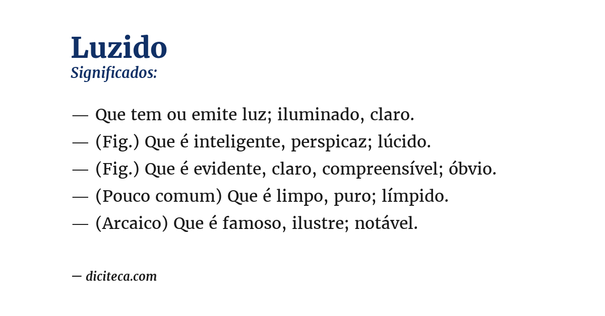 Significado de luzido