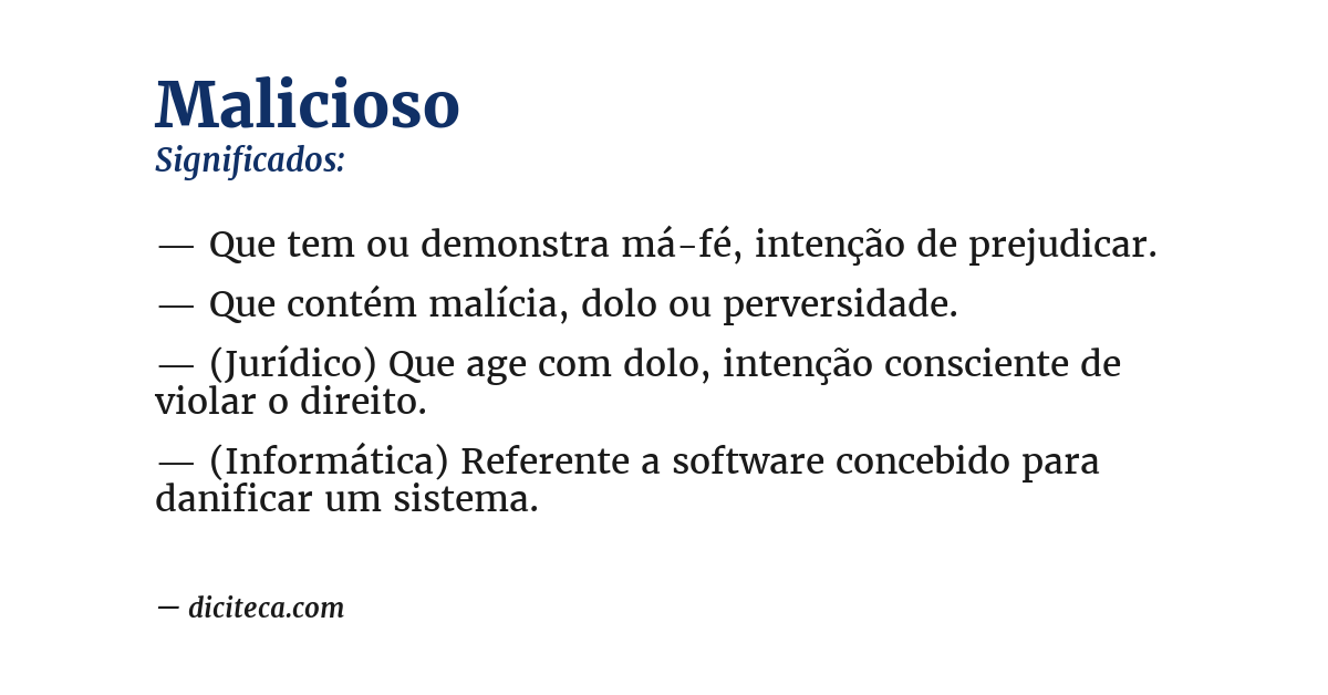 Significado de malicioso