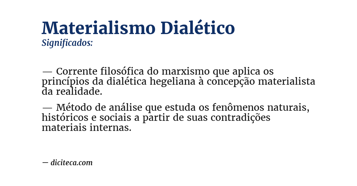Significado de materialismo dialético