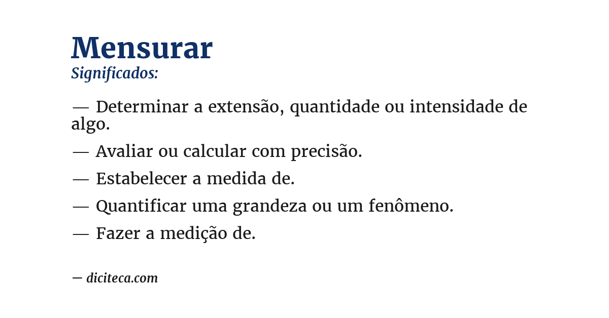 Significado de mensurar