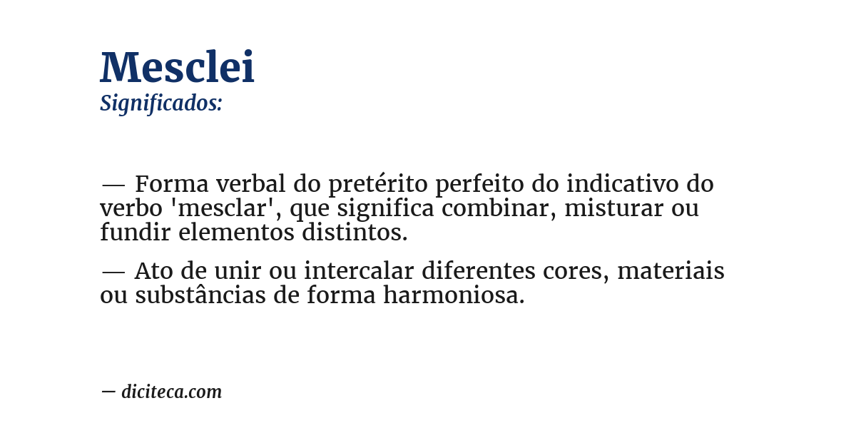 Significado de mesclei