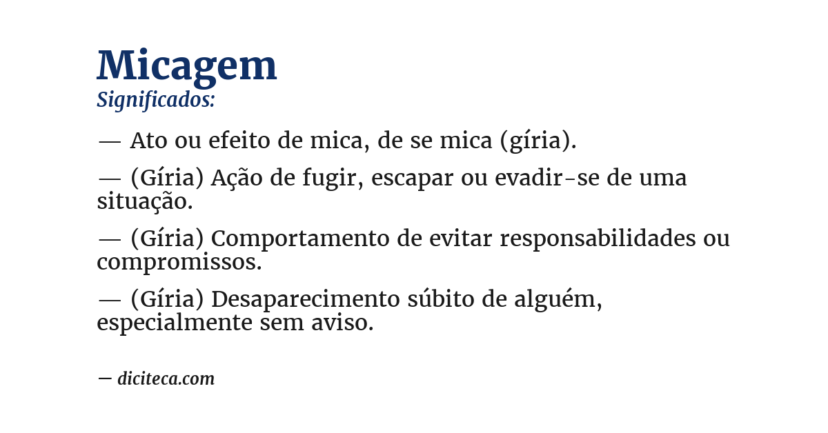 Significado de micagem