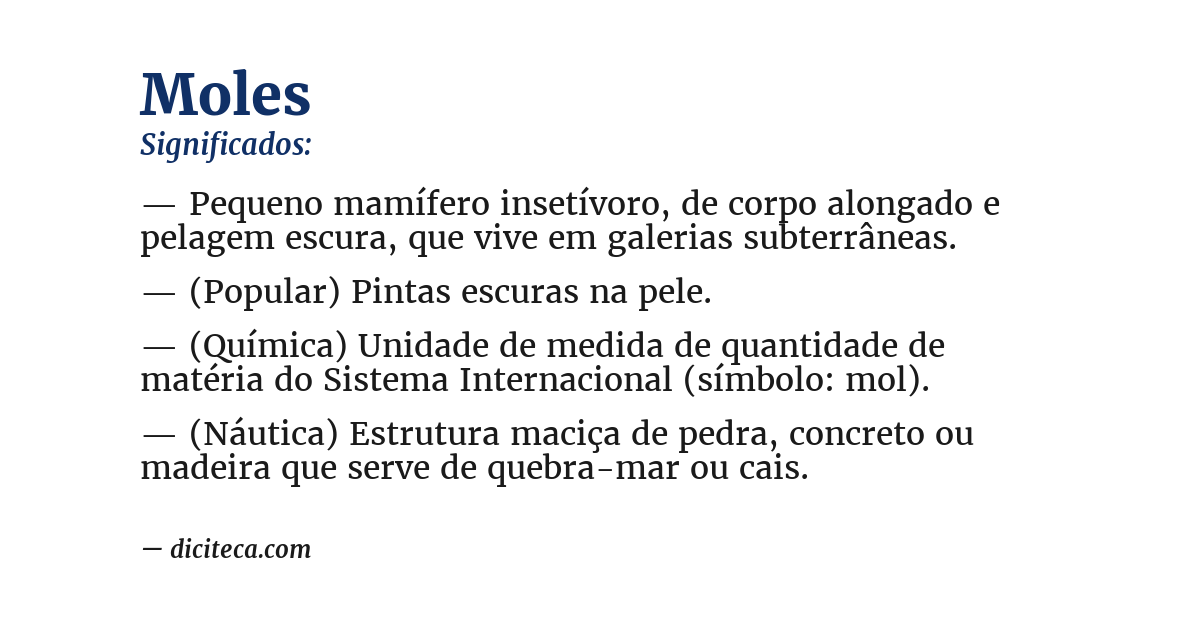 Significado de moles