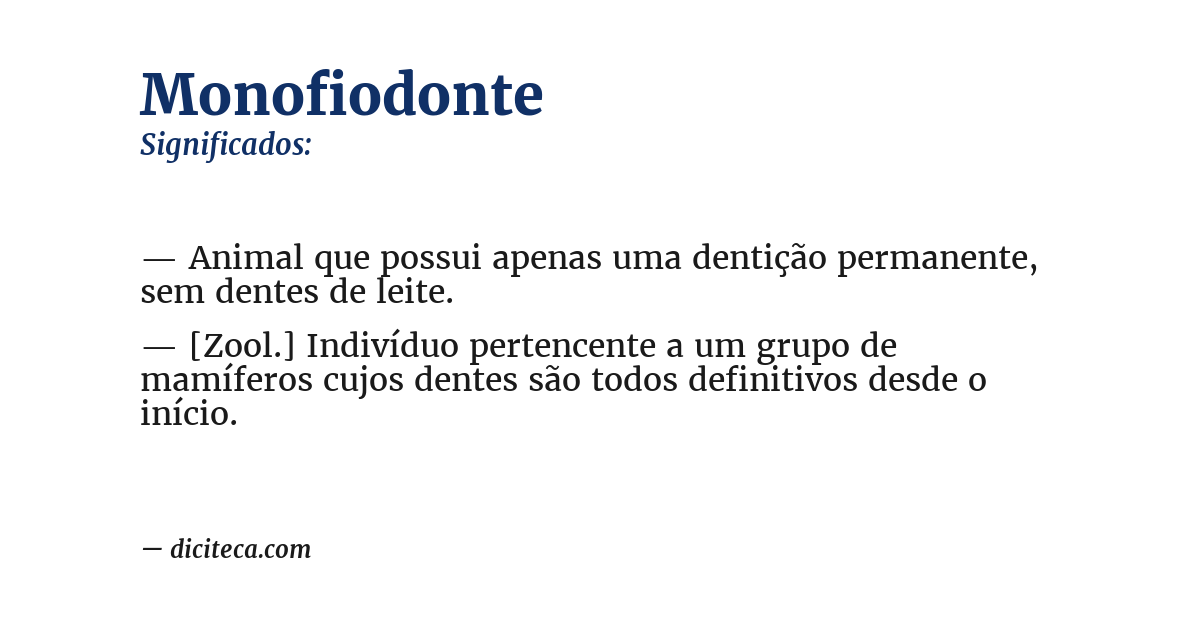 Significado de monofiodonte