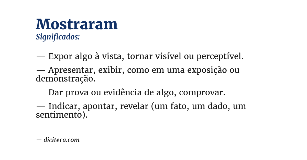 Significado de mostraram