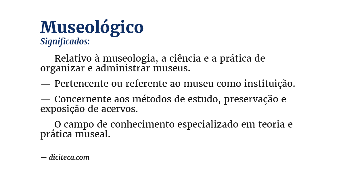 Significado de museológico
