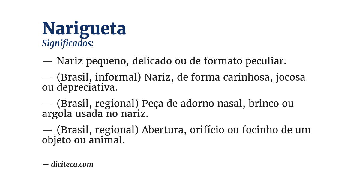 Significado de narigueta