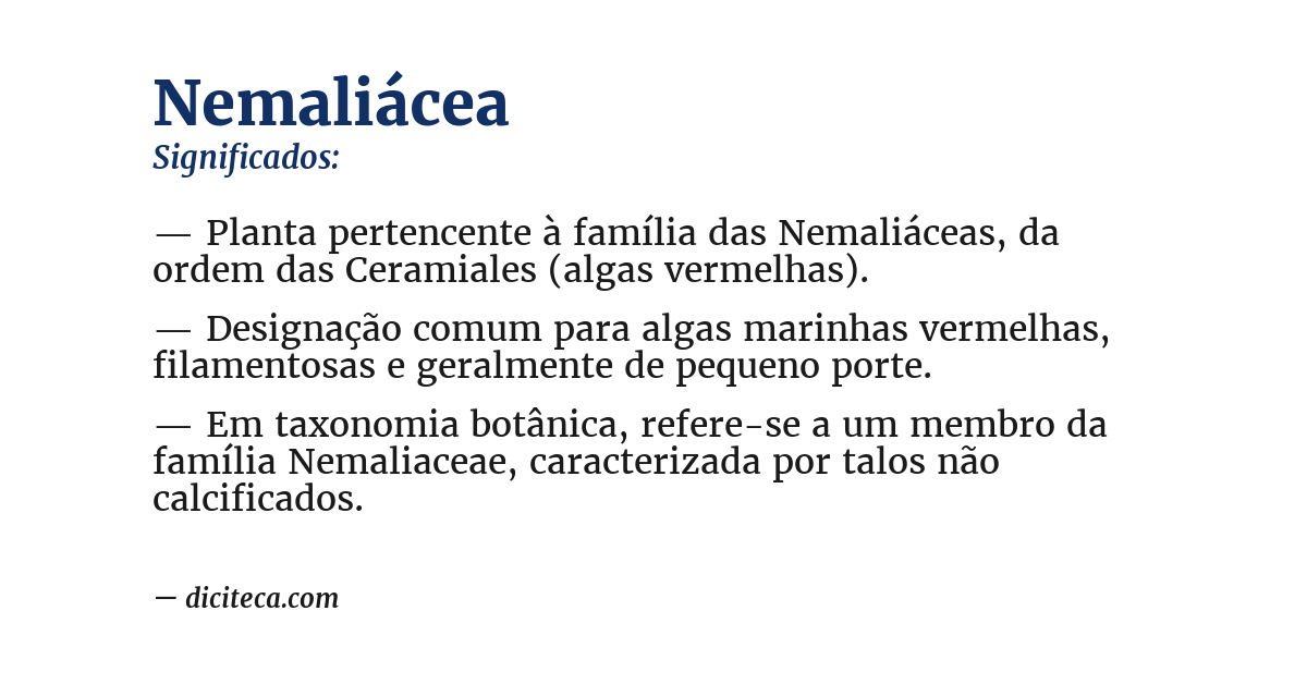 Significado de nemaliácea