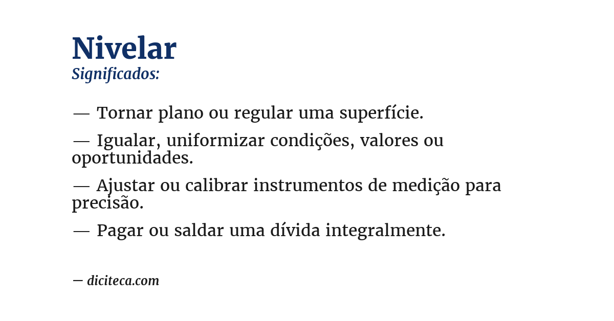 Significado de nivelar