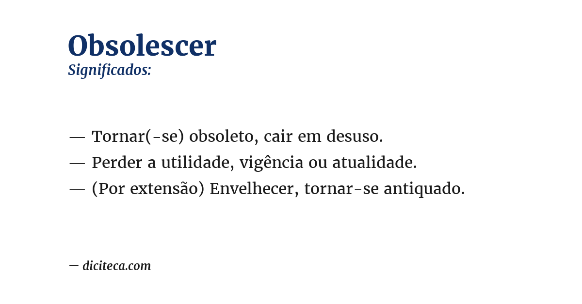 Significado de obsolescer