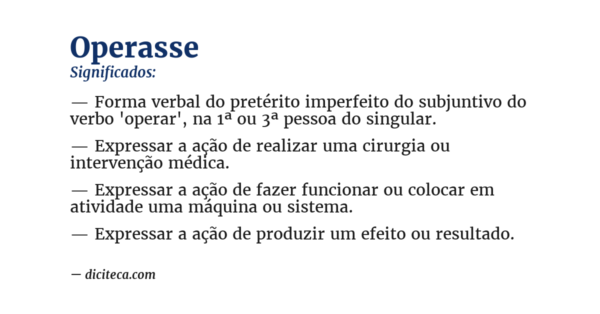 Significado de operasse