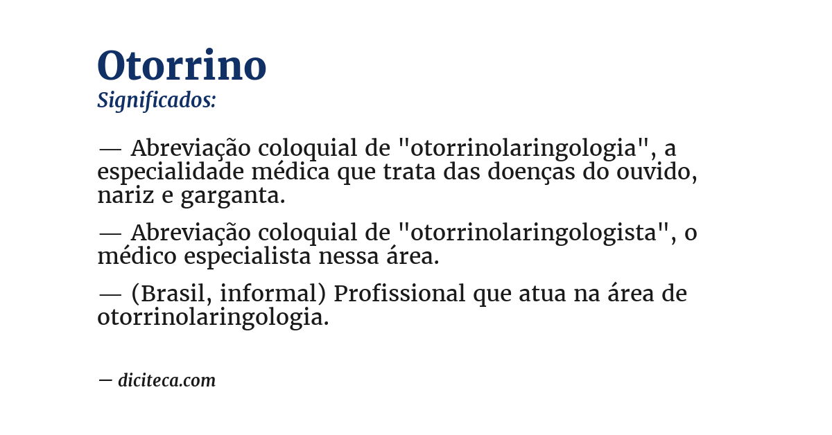 Significado de otorrino