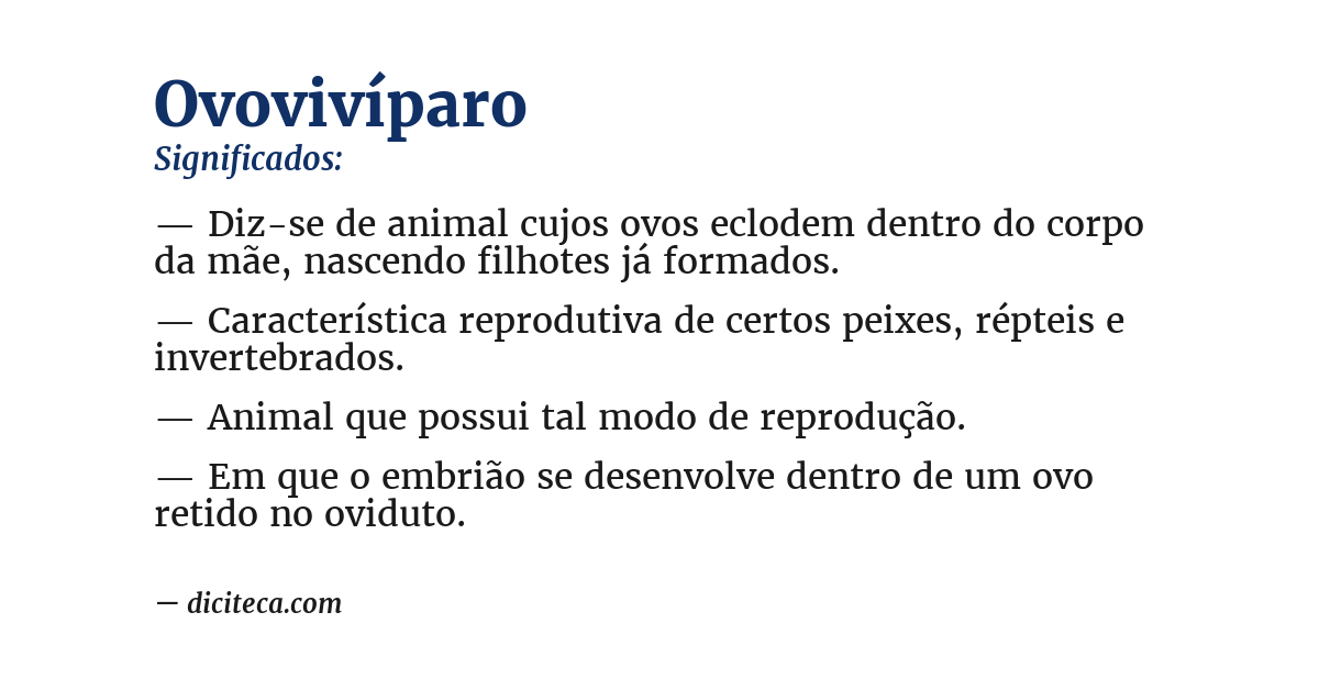 Significado de ovovivíparo