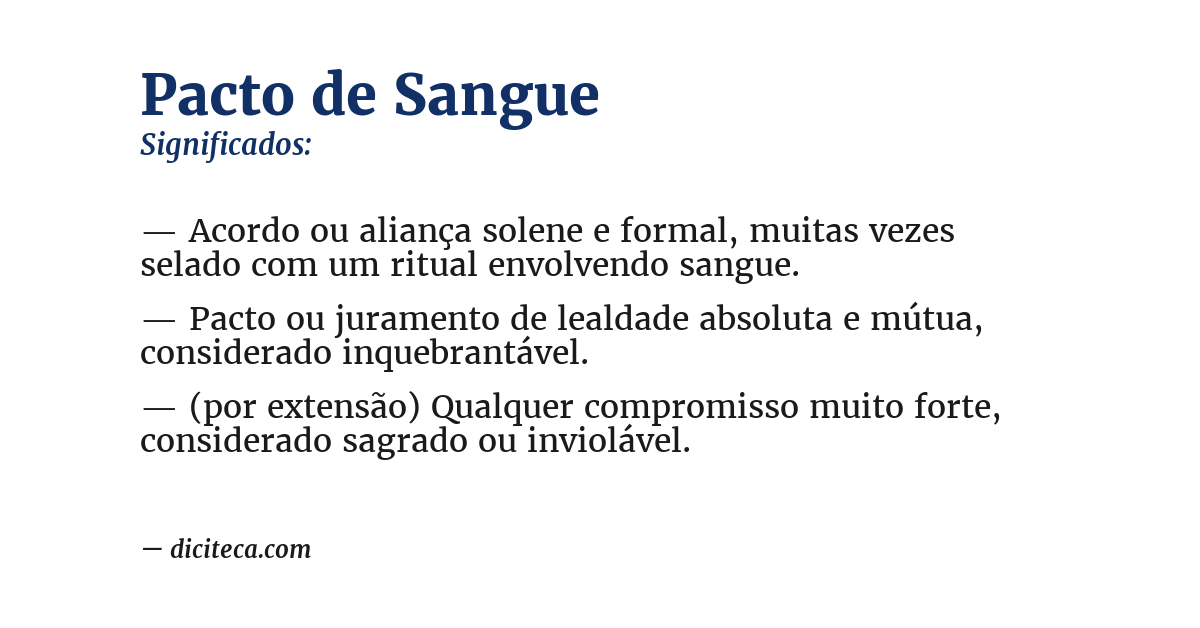Significado de pacto de sangue