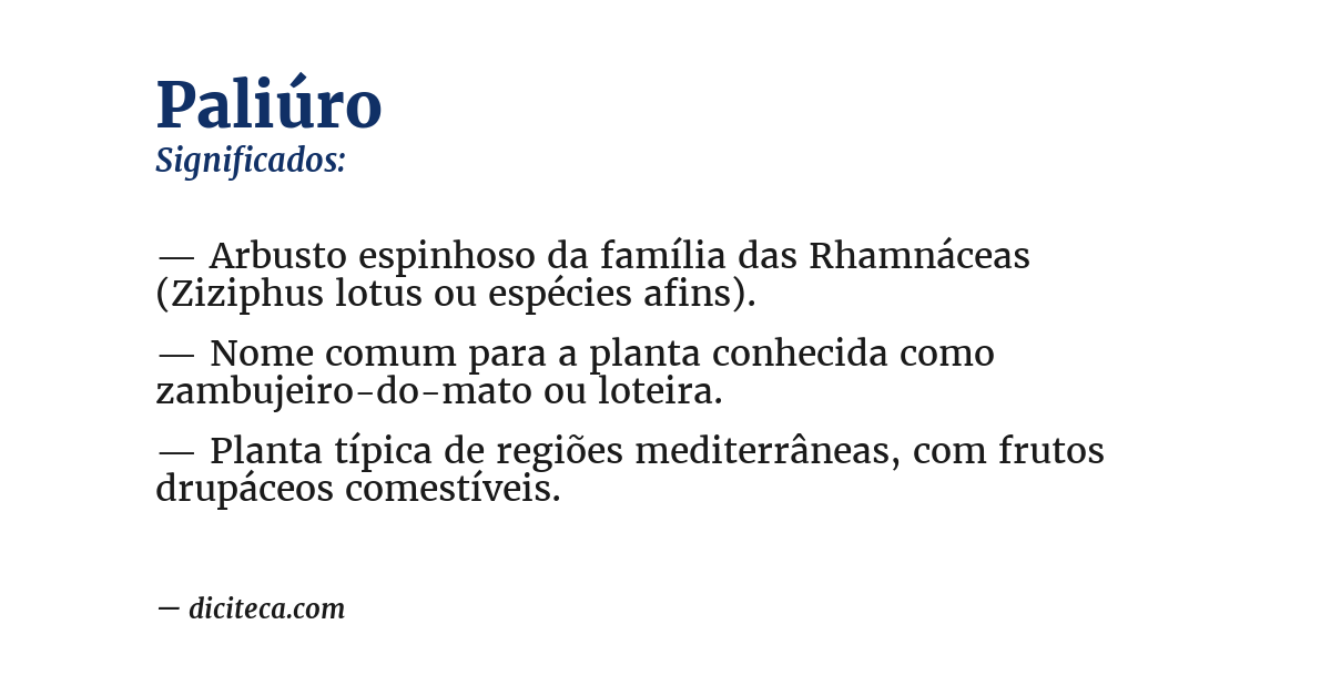 Significado de paliúro