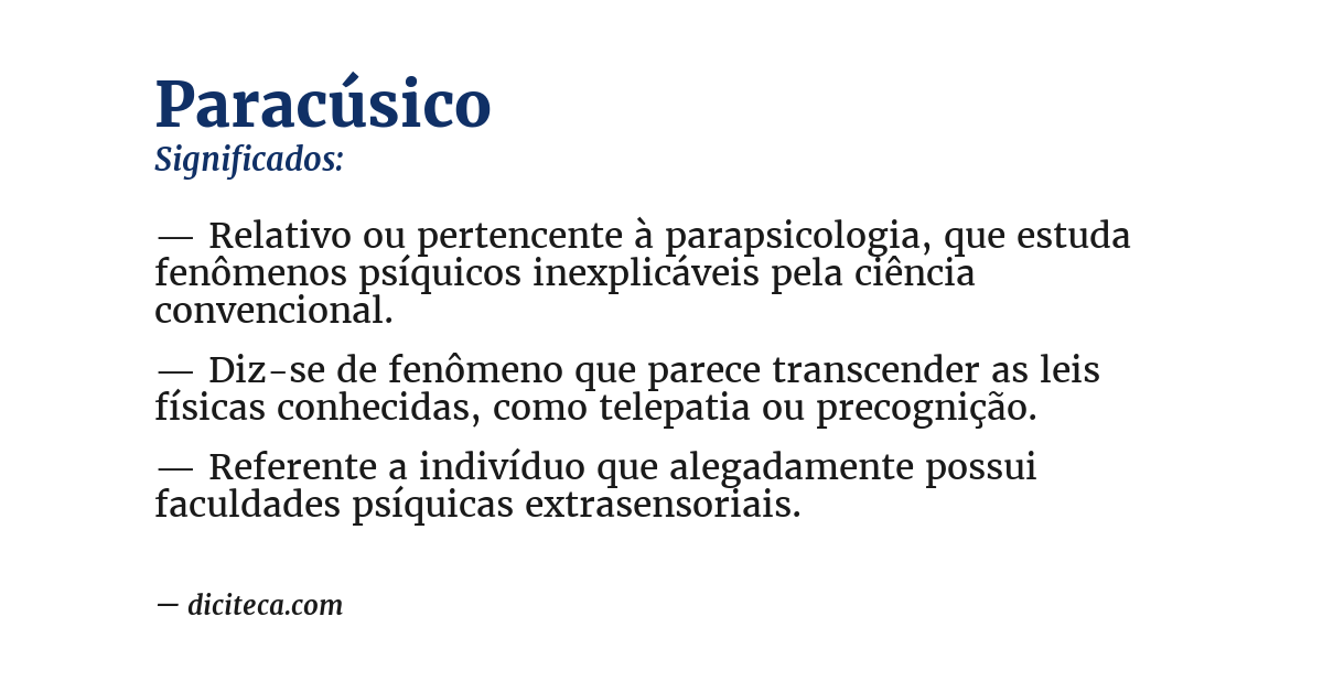 Significado de paracúsico
