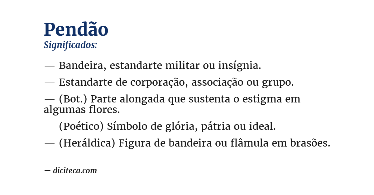 Significado de pendão