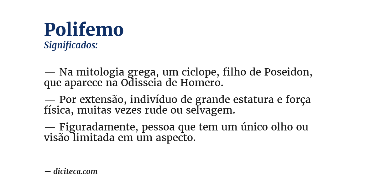 Significado de polifemo