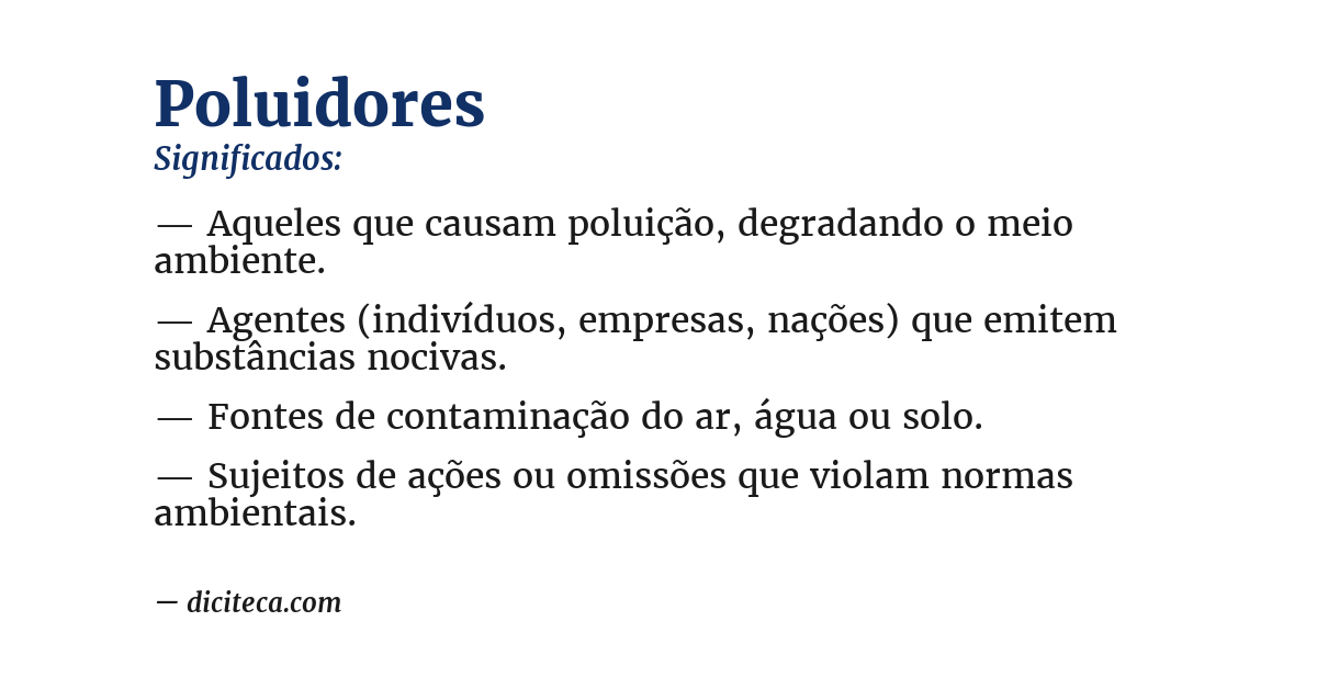 Significado de poluidores